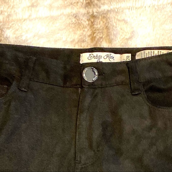 Bell Bottom Classic Retro High Waist Cropped Flared Raw Hem Pants Black - Picture 6 of 13